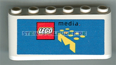 Lego Schrägstein 2 x 6 x 2 mit Sticker (4176pb14)