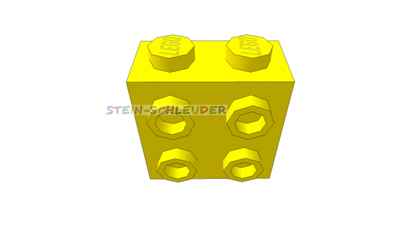 Lego  Stein  1 x 2 x 1 2/3 mit  Noppen an einer Seite (22885)