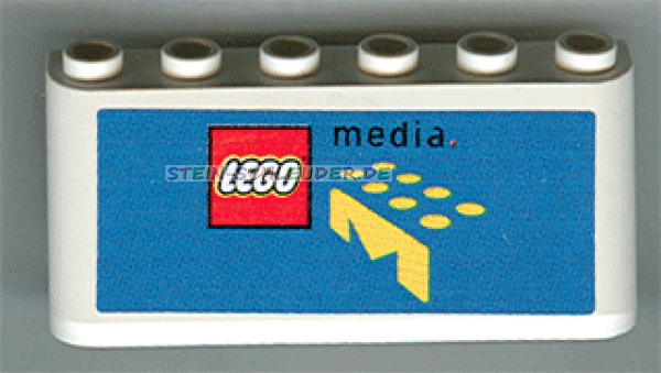 Lego Schrägstein 2 x 6 x 2 mit Sticker (4176pb14)